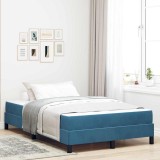 vidaXL Pat boxspring cu saltea Albastru &icirc;nchis 120 x 190 cm Catifea