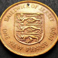 Moneda exotica 1 NEW PENNY - JERSEY, anul 1980 * cod 1030 A