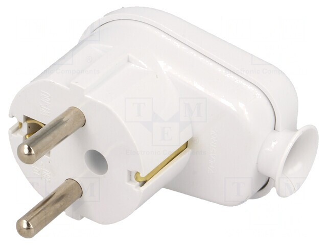 Conector alimentare AC alb 230V 16A 3 pini