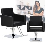Scaun de coafat Atina hidraulic rotativ pentru salonul de coafură Suport cromat scaun de coafor