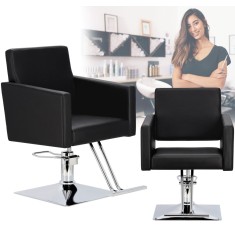 Scaun de coafat Atina hidraulic rotativ pentru salonul de coafură Suport cromat scaun de coafor