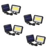 Set 4 lampi cu panou solar separat FOXMAG24, cu telecomanda, 100 LED-uri, senzor de miscare, negru