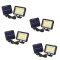 Set 4 lampi cu panou solar separat FOXMAG24, cu telecomanda, 100 LED-uri, senzor de miscare, negru