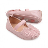 Pantofiori roz pudra cu fundita dantelata (Marime Disponibila: 6-9 luni, Superbaby