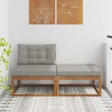 vidaXL Canapea Sectionala Exterior Lemn Acacia Natural Set 2 Bucati Gradina