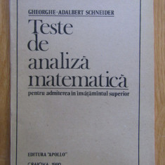 Gheorghe Adalbert Schneider - Teste de analiza matematica (1990)