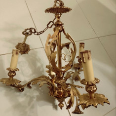 Candelabru antic din bronz Dore in stilul Rococo cu 3 brațe