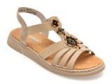 Sandale RIEKER bej, V9120, din piele ecologica