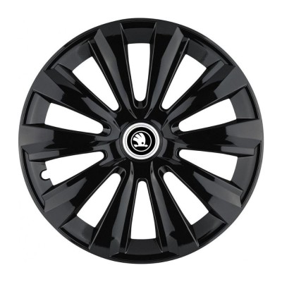 Set 4 Capace Roti Autohelix MSA&amp;reg; potrivite jantelor de 16 inch, pentru Skoda Alb Negru model Delta Black foto