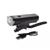 Far fata biciclete 1 led, culoare negru, incarcare USB Cod:AWR1165