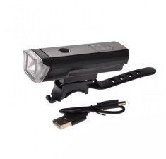 Far fata biciclete 1 led, culoare negru, incarcare USB Cod:AWR1165