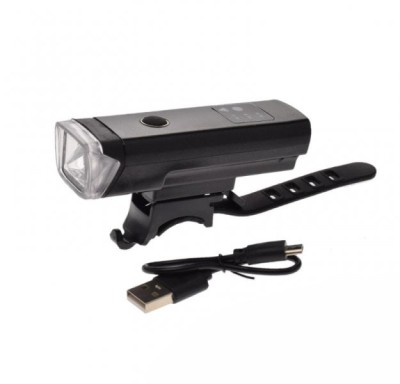 Far fata biciclete 1 led, culoare negru, incarcare USB Cod:AWR1165 foto