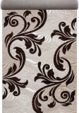 Cumpara ieftin Traversa Festonata Surfilata, Model Cappuccino 16025-118, Inaltime Fir 7 mm, Latime 0.6m, Marime 60 x 200 cm, Crem, Maro, Antialergic, Polipropilena,