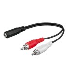 Cablu adaptor audio stereo Jack 3.5 mm mama la 2x RCA tata 20cm