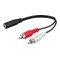 Cablu adaptor audio stereo Jack 3.5 mm mama la 2x RCA tata 20cm