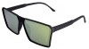 Ochelari de soare Rectangular Plat II Negru Reflexii Verzi, THEICONIC