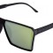 Ochelari de soare Rectangular Plat II Negru Reflexii Verzi