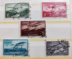 ROMANIA 1931 - Vederi - Posta Aeriana - serie CTO stampilate, cu guma - LP 94