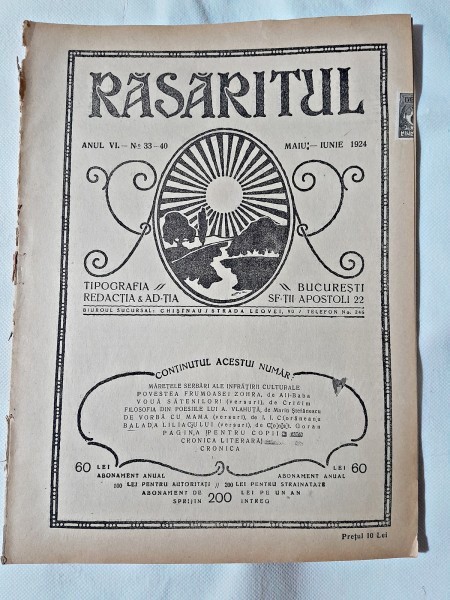 Revista Rasaritul, anul VI, nr.33-40/1924
