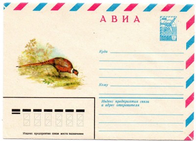 URSS 1980, Fauna, Pasari, Plic necirculat foto