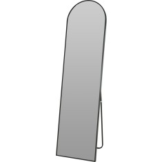 Oglinda de podea cu rama metalica neagra, forma arcuita, 160x40 cm