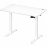 VASAGLE Birou electric reglabil pe inaltime, cadru metalic, functie memorie 4 pozitii, 100x60x(72-120) cm, alb