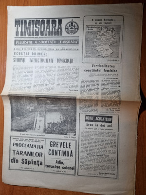 ziarul timisoara 4 octombrie 1990-proclamatia taranilor din sapanta foto