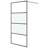 Cumpara ieftin Perete cabina dus walk-in negru 100x195 cm sticla ESG semi-mata
