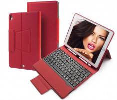 Husa Tableta cu Tastatura Apple iPad 9.7&amp;quot; 6Th Generation 2018 IPad Air 6&amp;quot; 2018 ofera protectie Lux Suport Pen Holder Red foto
