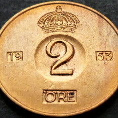 Moneda istorica 2 ORE - SUEDIA, anul 1953 *cod 4517 A - EXCELENTA!