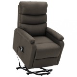 vidaXL Fotoliu cu ridicare, gri taupe, material textil