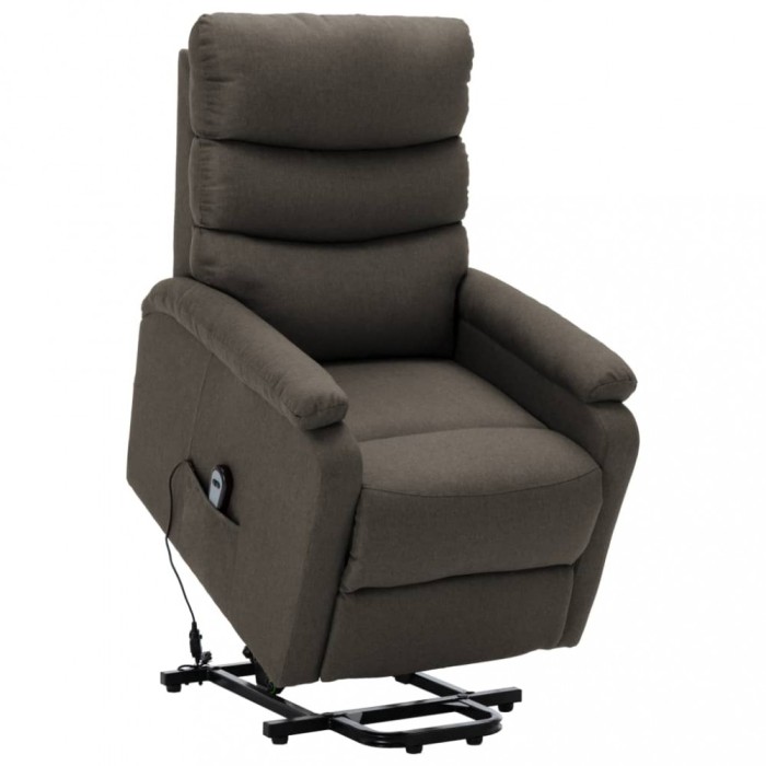 vidaXL Fotoliu cu ridicare, gri taupe, material textil