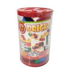 Cuburi de constructie din plastic, multicolore, 32 piese