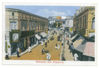 4461 - CRAIOVA, street stores, Romania - old postcard - unused foto