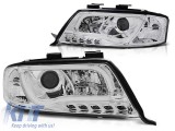 Set de faruri tuning cu lumini LED potrivit pentru Audi A6 C5 05.1997-05.2001 sedan/combinate, stanga si dreapta Performance AutoTuning