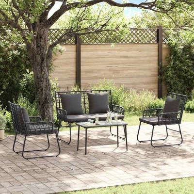 vidaXL Set de masă pentru grădină 3 pcs Negru și antracit 42010352 foto