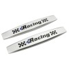 Set 2 x Embleme auto metalice, autoadezive, model &quot;RACING&quot;, finisaj Crom, dimensiune, 10 x 1,5 cm, AVEX