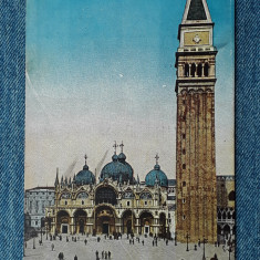 549- Venetia 1923 San Marco Piata , Biserica, Campanile / carte postala, Venezia