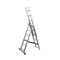 Scara aluminiu, 3 tronsoane, 6 trepte, max 150 kg, 3.71 m, Drabest