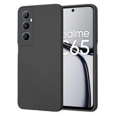 Husa premium din silicon pentru realme c65 - softflex, microfibra, black foto