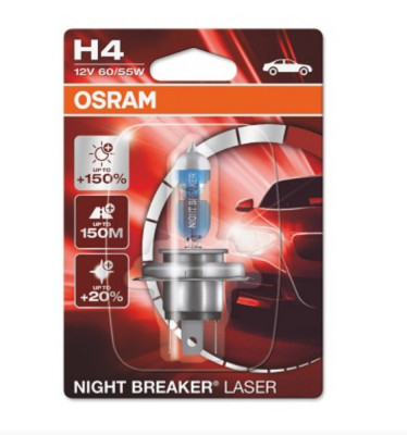 BEC 12V H4 60/55 W NIGHT BREAKER LASER NEXTGEN +150% BLISTER 1 BUC OSRAM foto