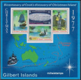 GILBERT ISLANDS - 1977 - Cap. COOK - serie+bloc, Oameni, Nestampilat