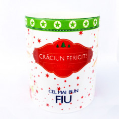 Cana din ceramica, Craciun fericit, Cel mai buna fiu, 286E foto