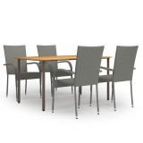 Cumpara ieftin Gossi set mobilier de gradina, 5 piese, gri, poliratan