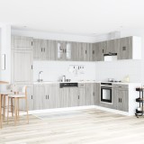 vidaXL Dulap baza chiuvetă cu ușă Porto 2 pcs Gri 80 x 46 x 84.5 cm