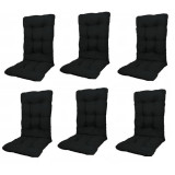 Set Perne pentru scaun de casa si gradina cu spatar, 48x48x75cm, culoare negru, 6 buc/set, Palmonix