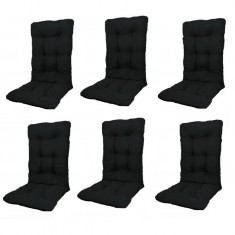 Set Perne pentru scaun de casa si gradina cu spatar, 48x48x75cm, culoare negru, 6 buc/set