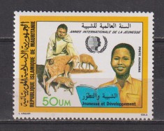 ANUL INTERNATIONAL AL TINERETULUI 1985 MAURITANIA MI. 864 MNH