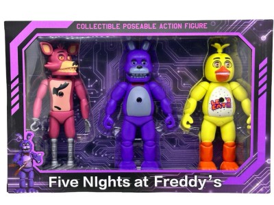 Set 3 figurine Five Nights at Freddys animatronic Chika, Foxy, Freddy foto