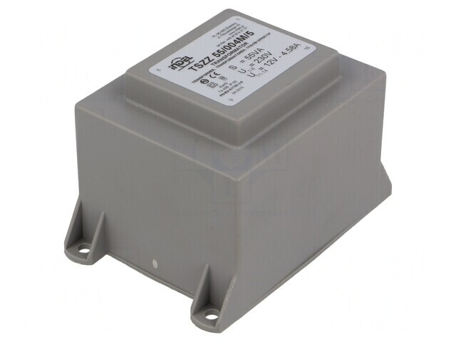 Transformator &icirc;ncapsulat 55VA 230V la 12V 4,58A PCB